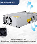 Cooling system of Beefy 24V DC Power Supply 1200W AC to DC Converter SMPS 50A Switching Power Supply Adapter with built-in fan