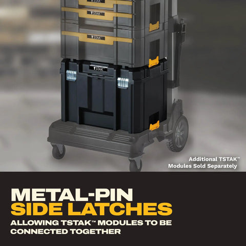 Extra Large TSTAK Tool Box With Removable Tray For Quick Tool Access And Water Debris Resistant Build on cart