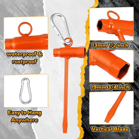Chainsaw Maintenance Tool Kit With 13 By 19 mm Wrench Set Dual Bar Wrench T Bar Wrenches Hooks Replacement Screwdriver And Wrench For Saws Nuts And Plugs Fits Foresters Chainsaws Must Have Essential Gear For Any Job with waterproof orange wrench set and carabiner clip.