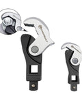 Super Handy 2 Piece Set Of Spring Loaded Crowfoot Wrenches That Automatically Adjust To The Right Size Every Time Saving You Space And Time On The Job Universal Power Grip Rapid Wrenches Ideal For Any Mechanic Or Home Garage showing two wrenches with a close-up detail of the adjustable jaws