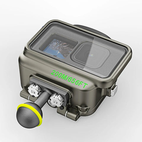 Underwater Action Camera Housing For GoPro Hero 9 10 11 12 13, Waterproof Up To 200 Meters, aluminum dive case with controls