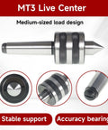 MT3 60 Degree Live Center For CNC Lathes And Manual Lathes High Speed Lathes Medium Duty Tailstock Center, steel with sealed end