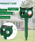 Solar Powered Ultrasonic Animal Repellent With Outdoor Motion Sensor For Squirrels And Deer Yard Guard PIR Detection Up To 30 Feet 120 Degree Coverage Inaudible To Humans With LED Strobe, 5 in