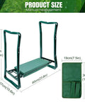 Foldable Garden Kneeler Seat With Handles And Tool Bags, 2 In 1 Grab-And-Go Lightweight Stool dimensions with foam bench