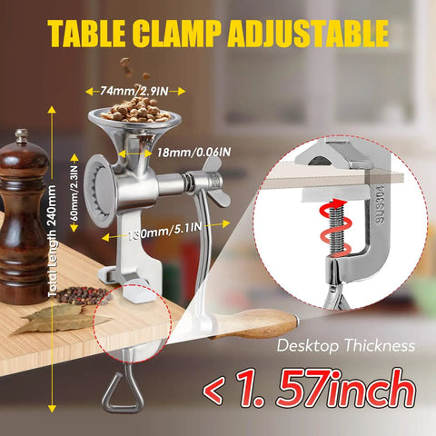 Manual Grain Mill And Stainless Steel Grinder Hand Operated With Adjustable Fineness Spring For Coffee Beans Pepper Corn Spices Grains And Rice For Fresh Ground Flour At Home Grind Like A Boss