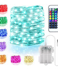16.5Ft 50 LEDs Colorful Fairy String Lights With 132 Modes, Battery Operated And USB Powered, Remote Timer, Waterproof Silver Wire