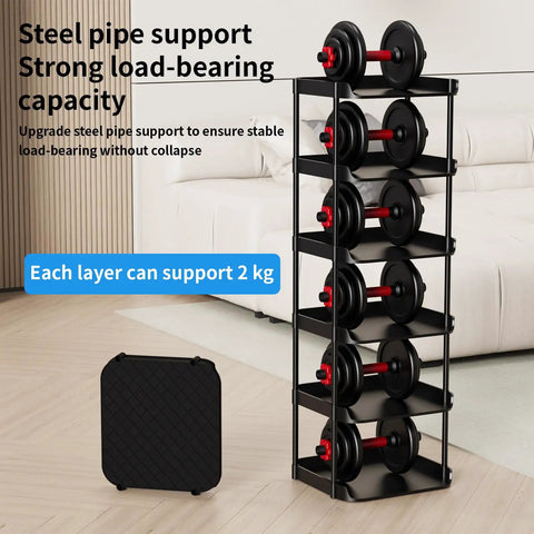Slim 6 Tier Vertical Narrow Shoe Rack Stackable Tall Skinny Organizer For Tight Spaces, steel support with weights