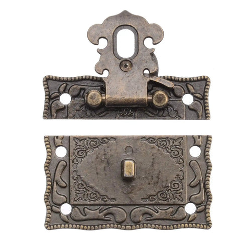 Old School Antique Style Wood Box Hasp Lock Toggle Latch For Jewelry Boxes Cabinets And Drawers Zinc Alloy Decorative Hardware 1pc