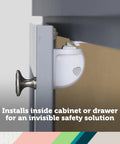 Adhesive Magnetic Cabinet Locks Set With Four Locks And One Key Easy Installation No Tools Needed For Most Cabinets Strong 3M Adhesive