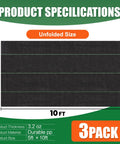 Tough As Nails Heavy Duty Woven Weed Barrier Fabric Ground Cover Mat 5 x 10 Feet Three Pack dimensions and material