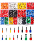 2120 Piece Assorted Wire Ferrules And Terminal Kit For AWG 22 To 10 Insulated Copper Crimp Connectors Heavy Duty Multicolor Set