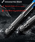 Masonry drill bits: two 6-inch carbide-tipped bits with hex shanks from a 10-piece set on a rocky surface.
