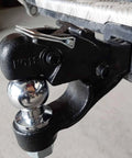 Installed trailer hitch with 40 Piece Square Coupler Pins Set One Quarter Inch Locking Shafts Zinc Coated Carbon Steel