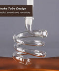 Snake tube design of the Portable 3000Ml Cold Brew Coffee Maker With Adjustable Stainless Steel Valve, showcasing smooth borosilicate glass.
