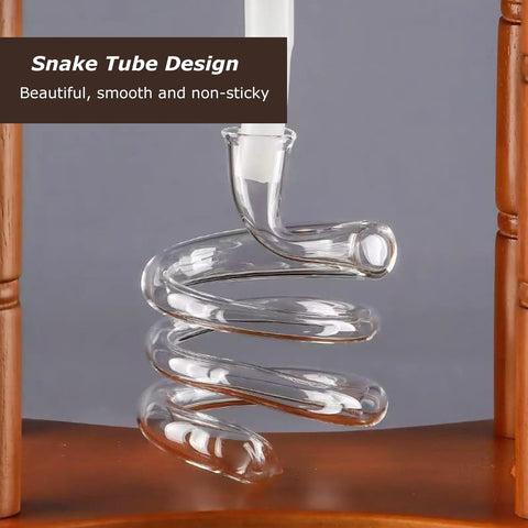 Snake tube design of the Portable 3000Ml Cold Brew Coffee Maker With Adjustable Stainless Steel Valve, showcasing smooth borosilicate glass.