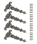 Antique Zinc Alloy T Hinges For Wooden Boxes And Cabinets Bronze Finish 69x113 mm 4 Pieces With 20 Screws Rustic Vintage Cabinet Hardware