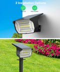 Six Pack Solar Landscape Spotlights With 48 LEDs And Three Brightness Modes For Custom Ambience Outdoor 2 In 1 Solar Spot Lights