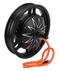 Heavy Duty Aluminum Alloy Wheel Hub Motor 14 Inch For Electric Scooter Motorcycle Conversion Kit 2000W To 5000W showing motor details and wiring.