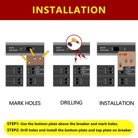 Installation process for Generator Interlock Kit For 150 And 200 Amp Panels Like Square D QO And Homeline, step-by-step guide