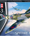 Box art of Spitfire Mk Vb 1:72 Scale Plastic Model Kit with 42 Parts depicting aircraft in flight