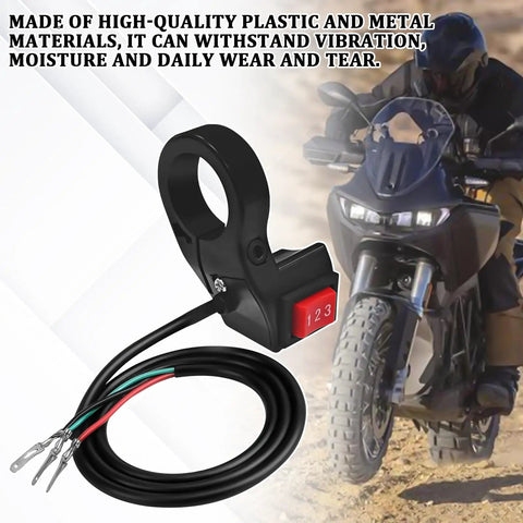 Universal 3 Speed Motorcycle Handlebar Shift Switch 22Mm 7 8 Inch Electric Bike Control Lever connected to wire harness