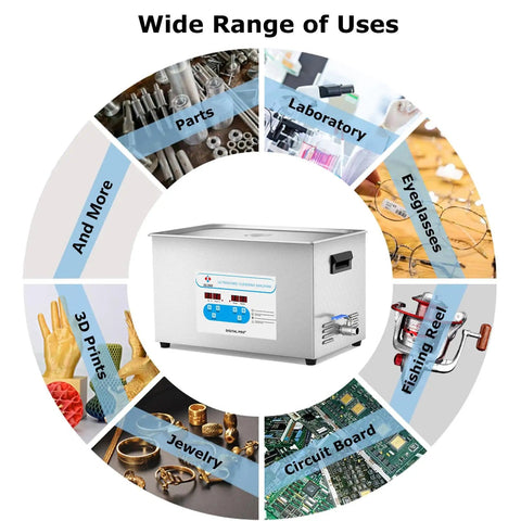 30L Ultrasonic Cleaner With 40kHz Heating, Digital Controls, And Heavy Duty Tank For Jewelry Cleaning And Carburetor Parts in use chart