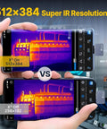 Pro Grade Thermal Imager For iPhone With Macro Lens, 512x384 IR Resolution, 15X Zoom, -4 To 1112 F Temperature Range, showing comparison view
