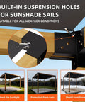 Heavy Duty 4x4 Pergola Brackets Kit For DIY Wood Projects Four Pack 3 Way 90 Degree Right Angle Corner Brackets with sunshade sail feature