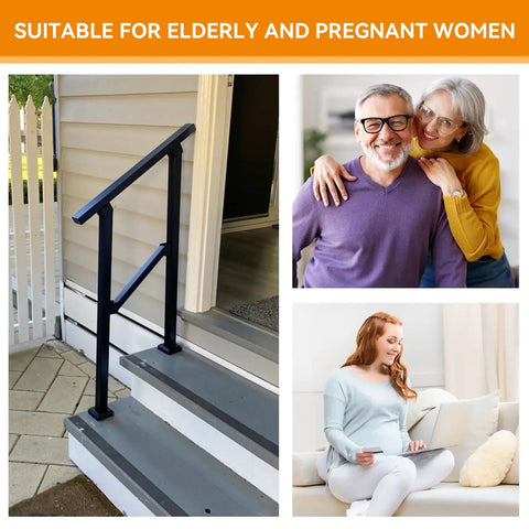 Built Like A Brick Carbon Steel Handrail For Outdoor Steps Rust Free Wrought Iron Style Stair Railing beside outdoor steps for safety.
