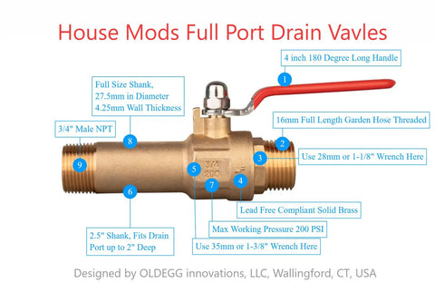 Full Port Water Heater Drain Valve With Straight Spout LF Compliant Brass, Three Quarter Inch MNPT, Shown with Garden Hose Cap