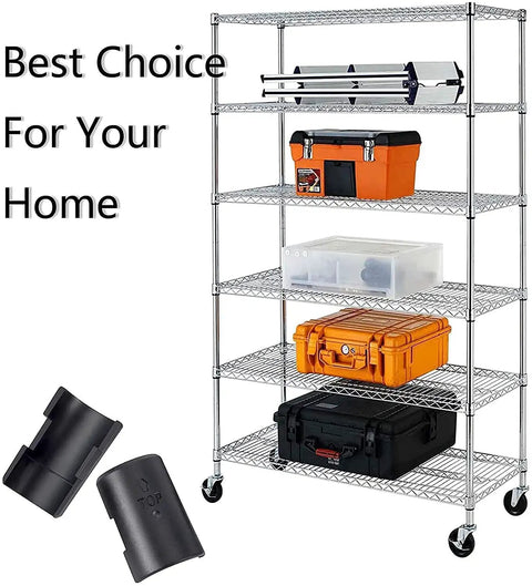 50 Pack Wire Shelf Clips And Sleeves For 1 Inch Posts Replacement Set With 25 Pairs Shelf Lock Clips shown on shelving system