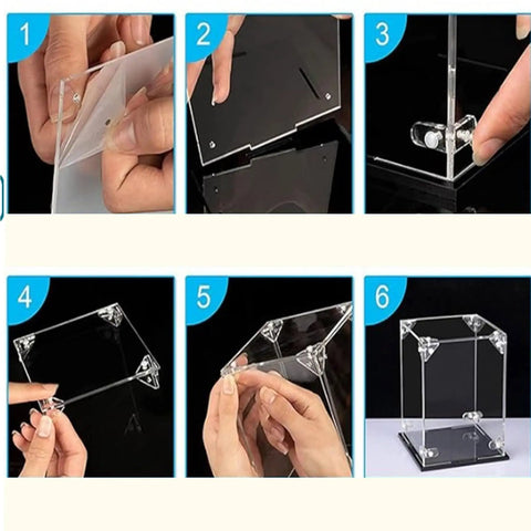 Clear Acrylic Display Box For Lego 76232 Airship Model, Dustproof Display Case And Storage Solution assembly steps
