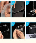 Clear Acrylic Display Box assembly steps for Lego 76232 Airship Set, showcasing dustproof, scratch-resistant, durable design.