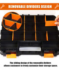 Grab And Go Double Sided Tool And Hardware Storage Box With Removable Dividers Portable Small Parts Organizer