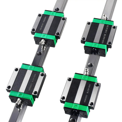 2 Pack HGR20 500mm Linear Guide Rails And 4 HGW20CC Flange Type Carriage Blocks Kit For DIY CNC Routers Lathes And Mills