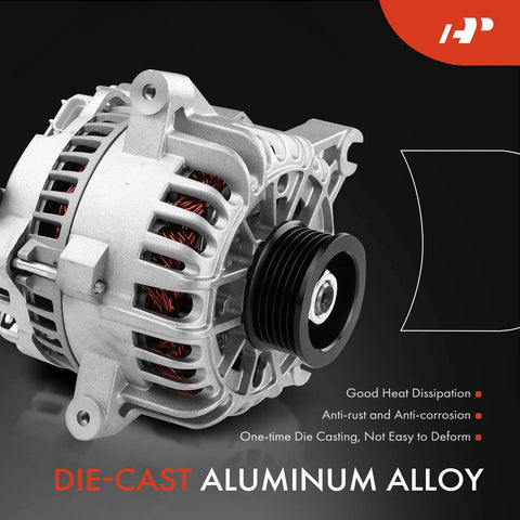 110A 12V Clockwise Alternator With 6-Groove Pulley Drop-In Ready For Ford F-150 2004-2008 Expedition 2005-2006 Lincoln Navigator