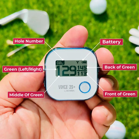 3S Plus Talking Golf GPS Rangefinder With Clip On Hat Mount Slope On Off Audible Yardage To Front Center And Back