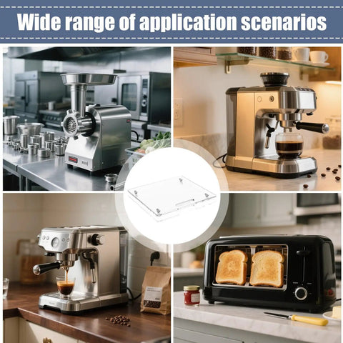 Top Shelf Slick Sliding Tray For Coffee Maker With Noiseless Rolling Station Board And Heavy Duty Pull Handle for various appliances.