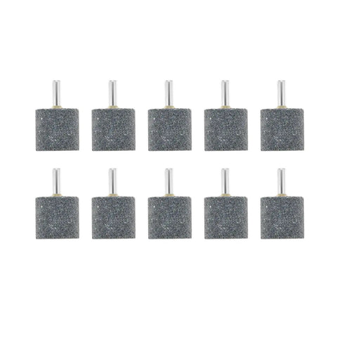 10Pcs 30mm Aluminum Oxide Mounted Grinding Stones With Quarter Inch Shank For Electric Rotary Tools Drill Grinder Cylindrical