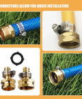 Rock Solid 3 Piece Garden Hose Quick Connect Brass Fittings 3/4 Inch External Threaded Repair Kit For Watering Plants And Flowers With Easy Grip Leaks Proof Setup That Makes Gardening A Total Vibe, brass hose connectors with clamp