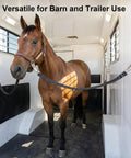Horse secured in trailer with Heavy Duty Reflective Cross Ties For Horses With Panic Snap And AntiTangle Grooming Straps