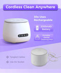 Cordless Ultrasonic Retainer Cleaner With 45kHz Power And Four UV Lights, Rechargeable W200 Model displayed, with features.