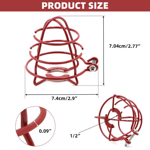 Built Like A Tank 1/2 Inch Fire Sprinkler Head Cage Guard Protector Bracket 18 Pack Red Steel 2.9 inch size with welded design.