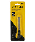 Basic Snap Off Blade Knife, 18 Millimeter Utility Cutter For Light Duty Cutting in yellow and black packaging