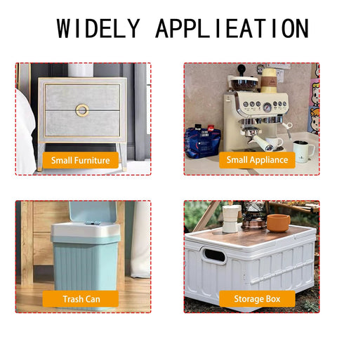 Image showing Eight Pcs Self Adhesive Mini Caster Wheels Set For Small Kitchen With use on furniture, appliance, trash can, storage box.