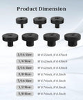 Front view of SSNNUU 7-piece double flare tool adapters set for brake lines; black plastic, sizes 3/16-5/8 in.