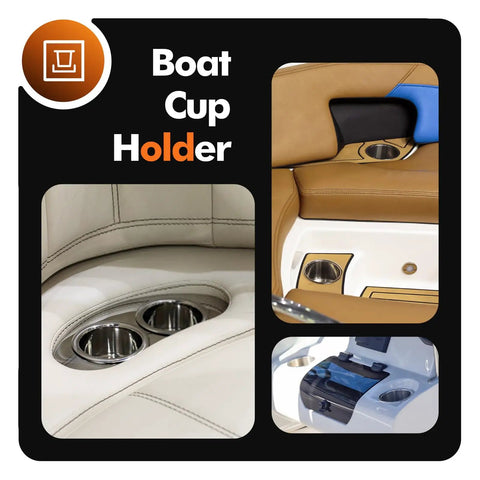 Four Pack Boat Cup Holders 316 Stainless Steel Marine Grade Drink Holders installed in various boat seating areas