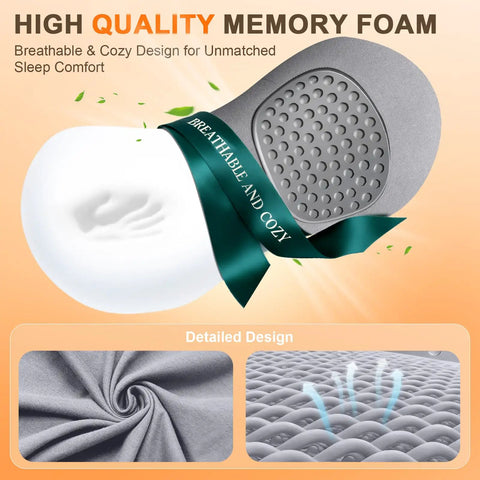 Ergonomic 3-In-1 Lumbar Support Pillow With Triple Fusion Back Massager And Heat For Sciatica Pain Relief with soft memory foam surface.