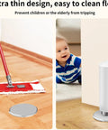 Heavy Duty Door Stopper Stainless Steel No Drilling Wedge Stopper Keeps Doors Open Even In Windy Weather For Home Office Garage Workshop Great For Homes Shops And More Easy Install showing mop cleaning floor and stopper with child interacting.