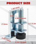Dimensions of 4 Pack 2.36 Inch Adjustable Furniture Leveling Feet Heavy Duty L Shaped Leveler Legs Silver Galvanized Steel